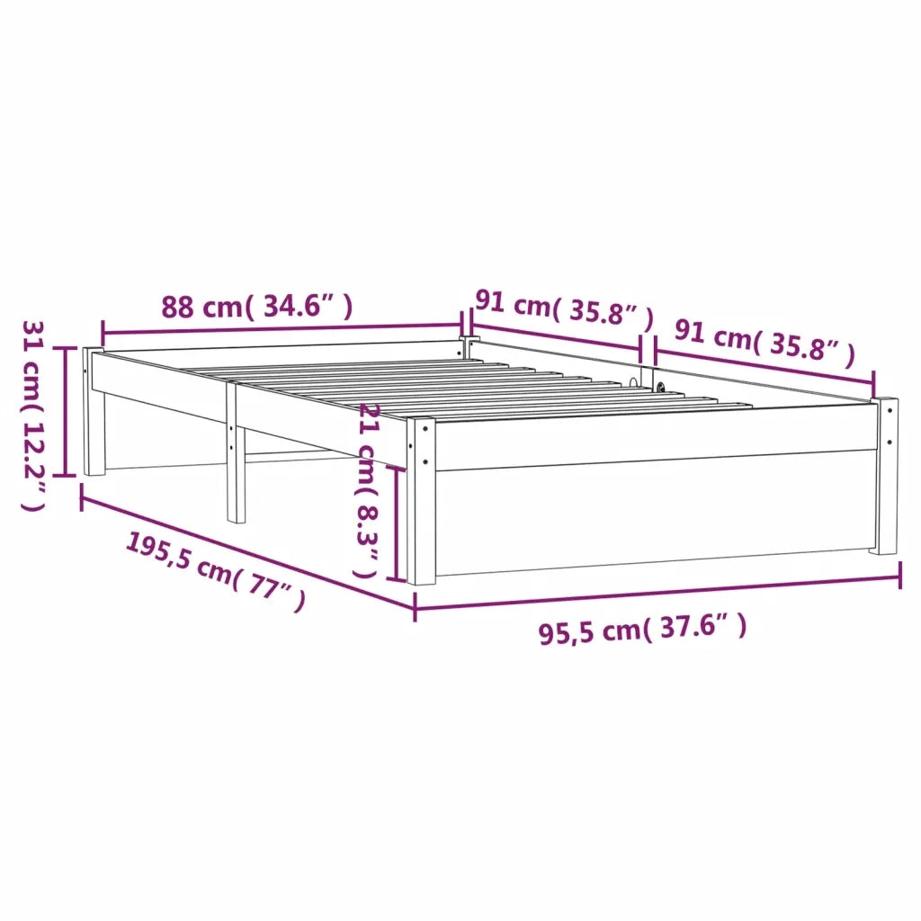Giroletto Ambra in Legno Massello 90x190 cm Single 814917