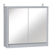 Specchio con Mobiletto da Bagno ¨C zephmum ¨C 48x14,5x45 cm Grigio