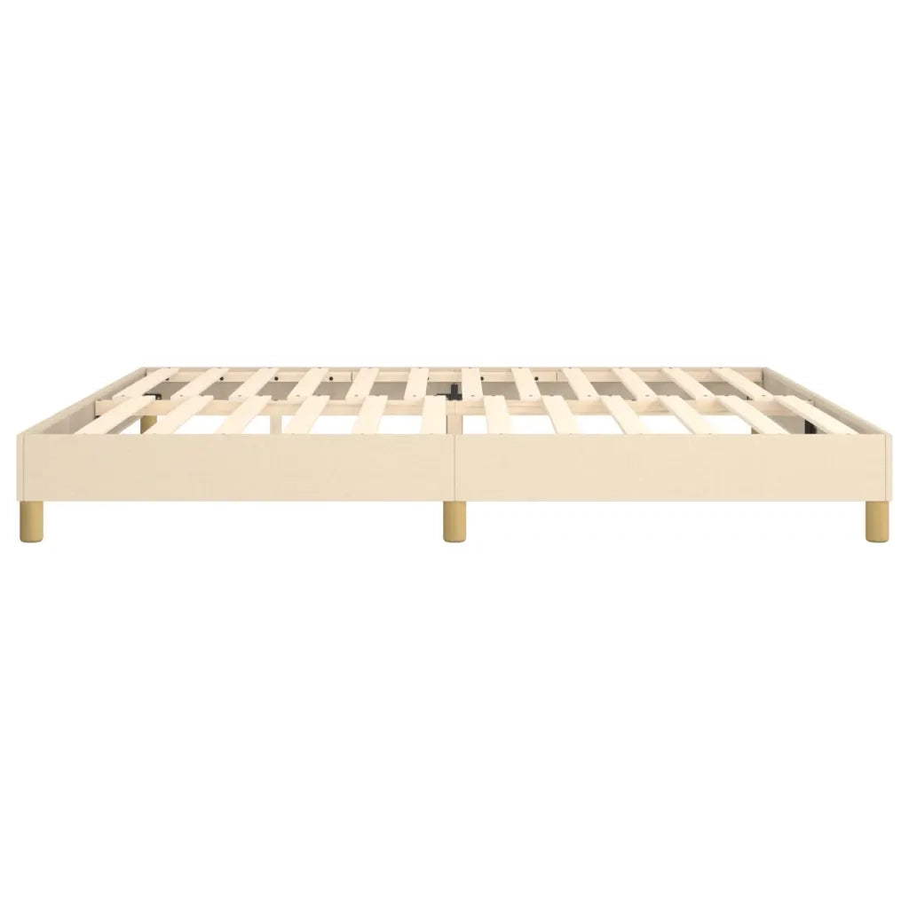 Struttura Letto a Rete a Molle-Giroletto Crema 200x200 cm in Tessuto 272174