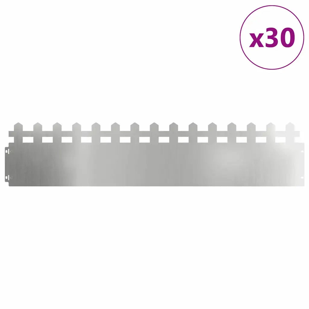 Bordure per prato 30 pz Argento 103 x 0,05 x 22 cm CFW6935491