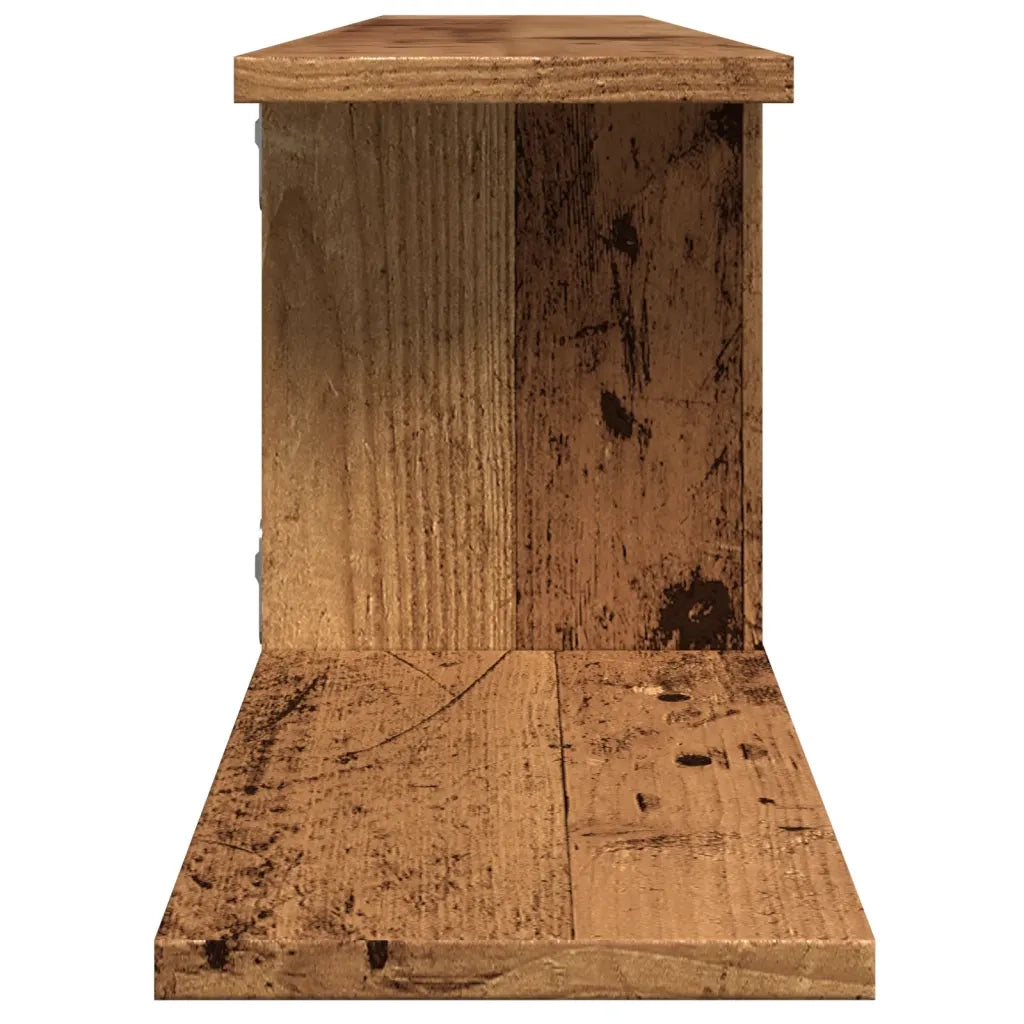 Scaffale TV Parete-Mensole a Muro Legno Antico 125x18x23 cm Legno Multistrato