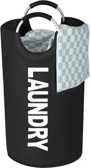 Vaso da lavanderia con maniglia, 115L, sacchetto di lavaggio pieghevole in Oxford, lavanderia impermeabile, set di lavanderia, separatore di lavaggio e contenitore di stoccaggio per la camera da letto, nero