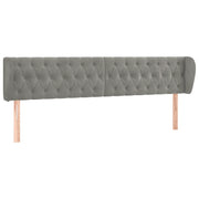 Testiera | Testata ad Orecchio Grigio Chiaro 183x23x78/88 cm in Velluto