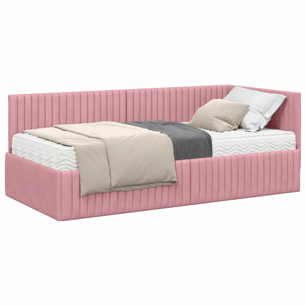 Struttura Letto Angolare con Materasso 2 pcs Grigio Velluto 3393811