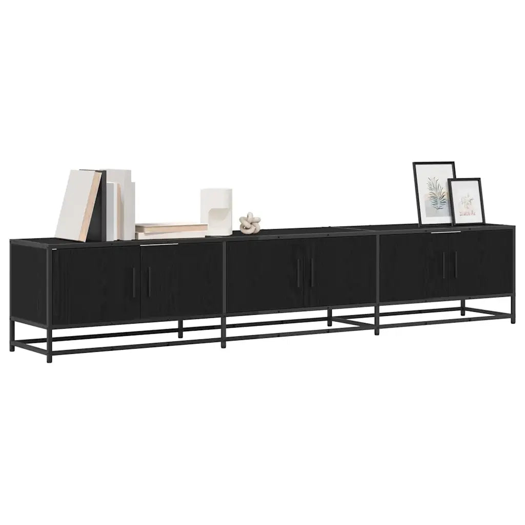 vidaXL Mobile TV Rovere nero 210 x 35 x 41 cm Legno multistrato