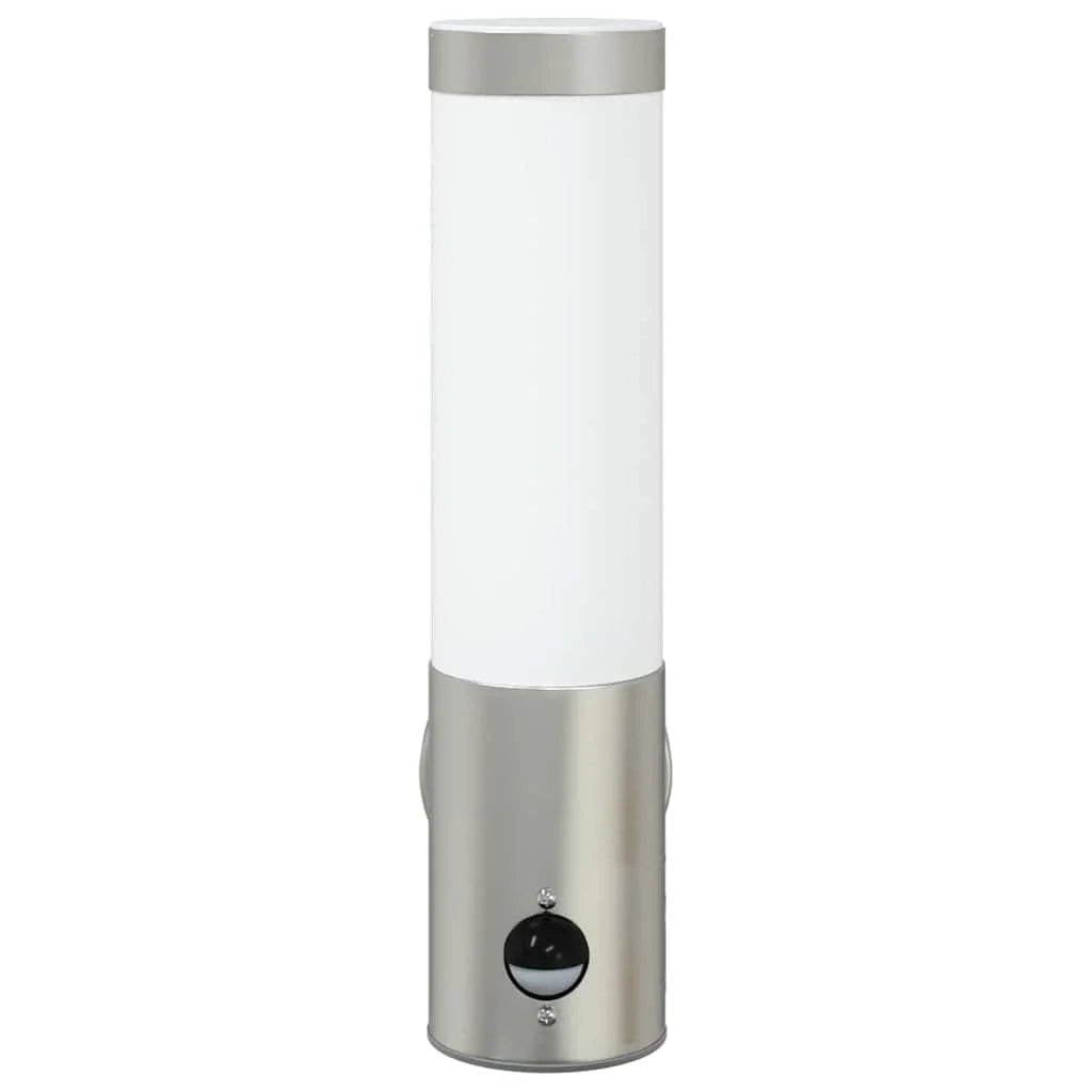 Moderna lampada da parete per esterni resistente alle intemperie 12 x 7,5 x 29 cm acciaio inox argento 02_0056485