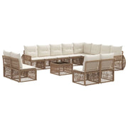 Set Divano da Giardino 13 pcs Beige e Bianco Crema polyrattan 3435579