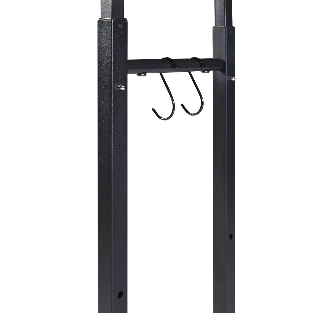 Portalegna Kasan Struttura Regolabile 100-150 cm / 40-65 cm Acciaio Nero [en.casa]