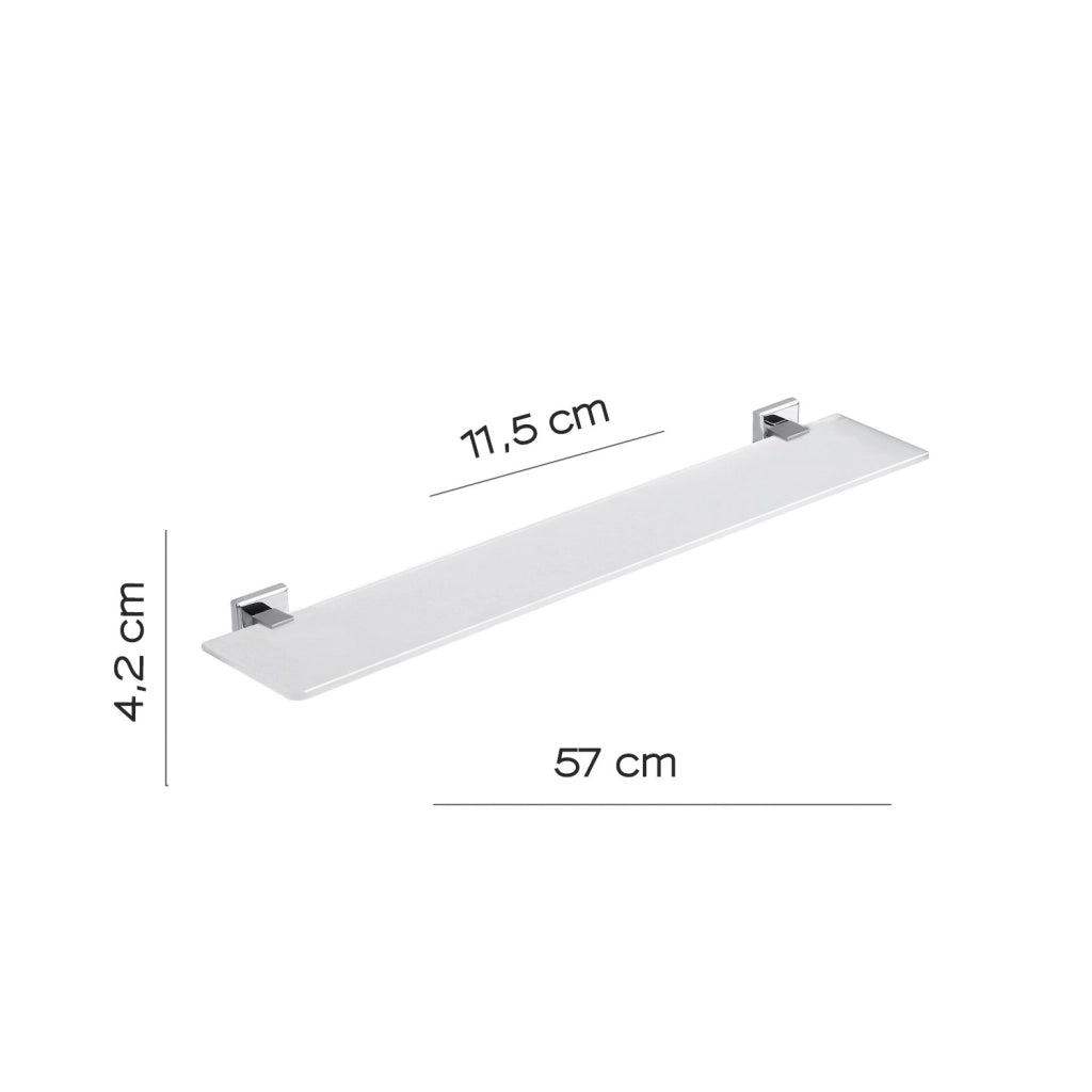 Mensola 57 cm in vetro temperato 6919-60 Gedy serie COLORADO Cromato
