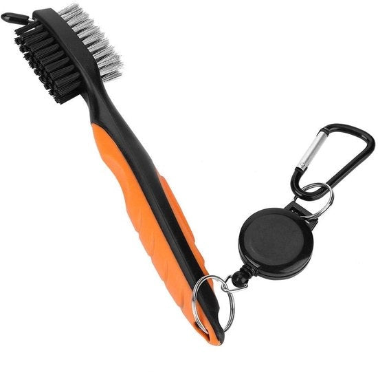 Kit di pulizia per golf 3-in-1 multifunzionale - Nylon e setole a filo - Fermo carabina - Pulitore per mazze da golf - Leggero e sostenibile - Pulizia approfondita - Pulitore per golf