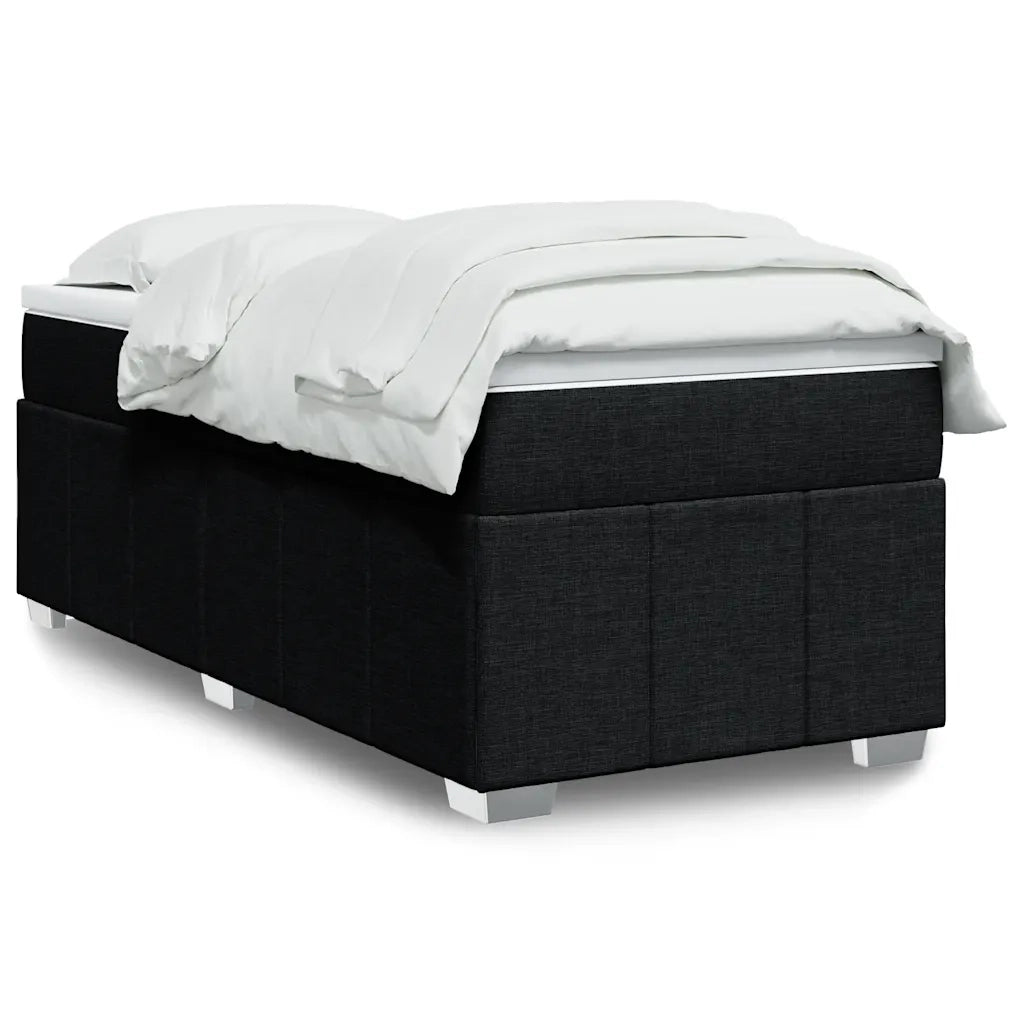 Giroletto a Molle con Materasso Nero 100x200 cm in Tessuto