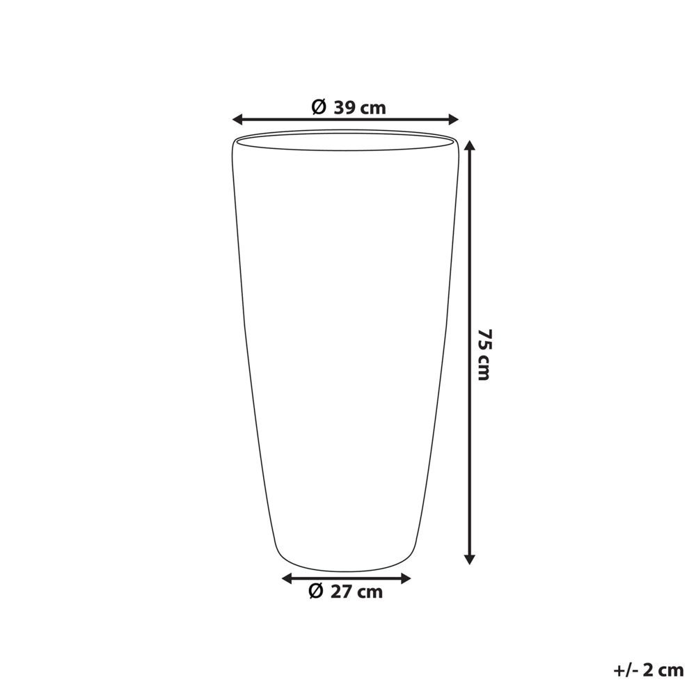 Vaso per fiori Fioriera alta in pietra beige 75 x ø 39 cm Accessori decorativi per interni e esterni moderni e minimalisti