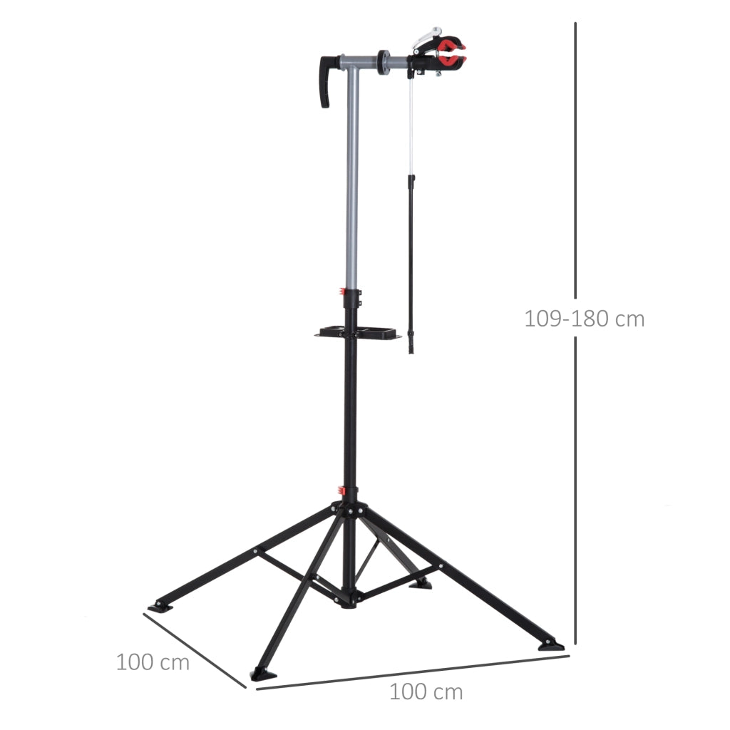 Cavalletto Bicicletta Regolabile in Altezza e Girevole ¨C zephmum ¨C Nero 100x100x109-180 cm