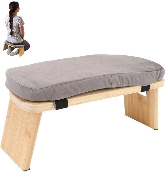 Banco di Meditazione Ergonomico - Disegno Inclinabile - Banco di Meditazione in Legno - Progetto Rimovibile - Borsa da Trasporto - Stile Minimalista - Sedia di Meditazione