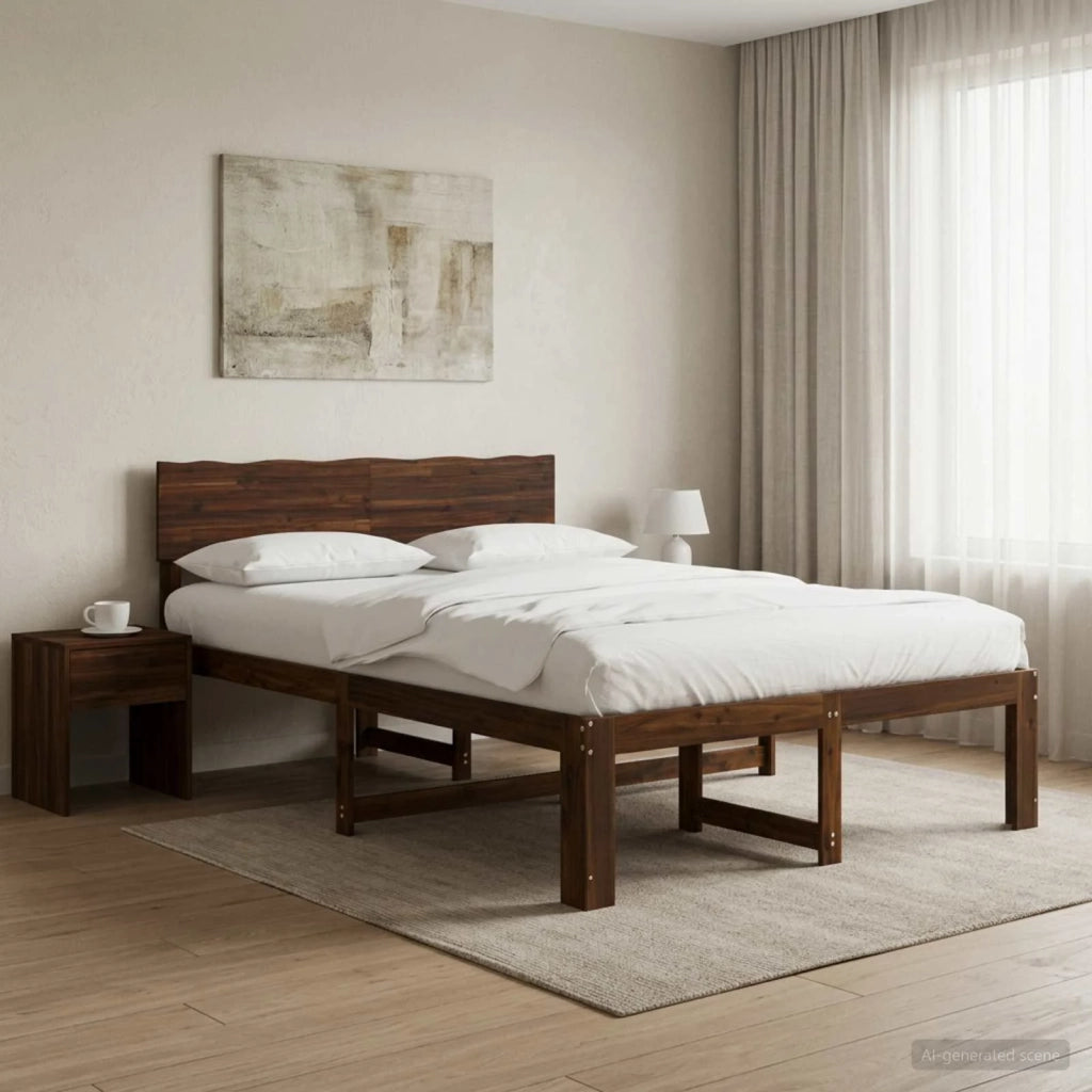 Letto matrimoniale con testiera ROSTOCK Marrone Scuro 903377