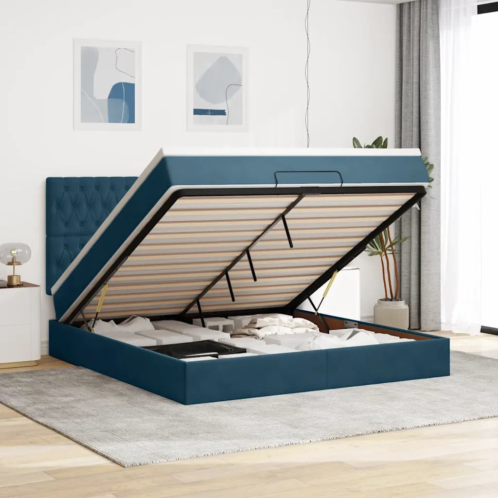 Struttura Letto Pouf con Materassi 180x200 cm Velluto 3314412