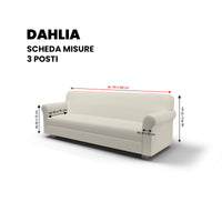 Copridivano Elasticizzato 3 Posti in Poliestere Dahlia Grigio Chiaro