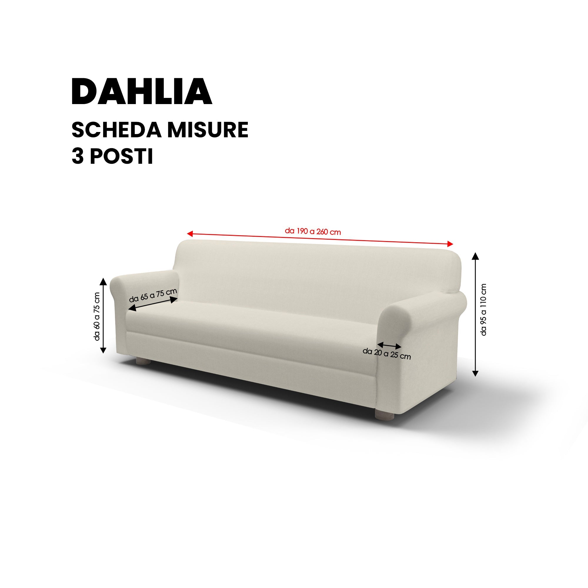 Copridivano Elasticizzato 3 Posti in Poliestere Dahlia Marrone