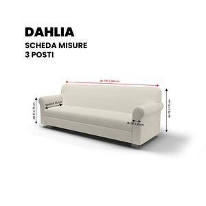 Copridivano Elasticizzato 2 Posti in Poliestere Dahlia Grigio Chiaro