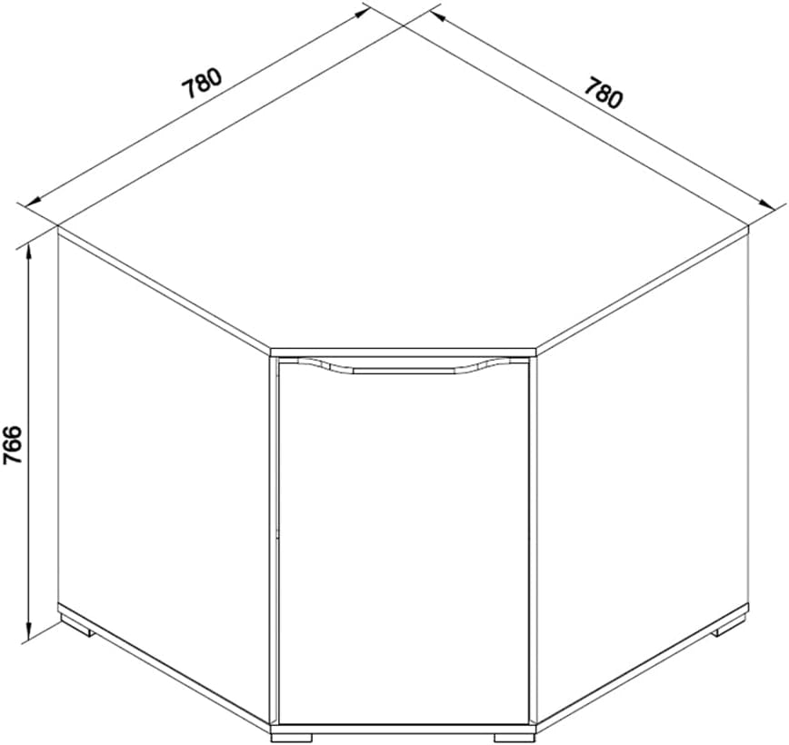 Credenza Ruben, Bianco, 78 x 76.6 cm, adatto per la conservazione di abbigliamento e tessuti