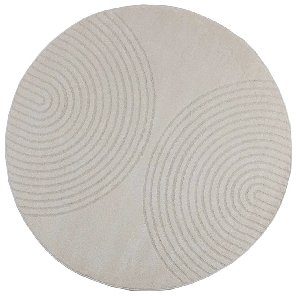 Tappeti per area Rotondo GALATI Crema Ø 200 CM Poliestere 42022803