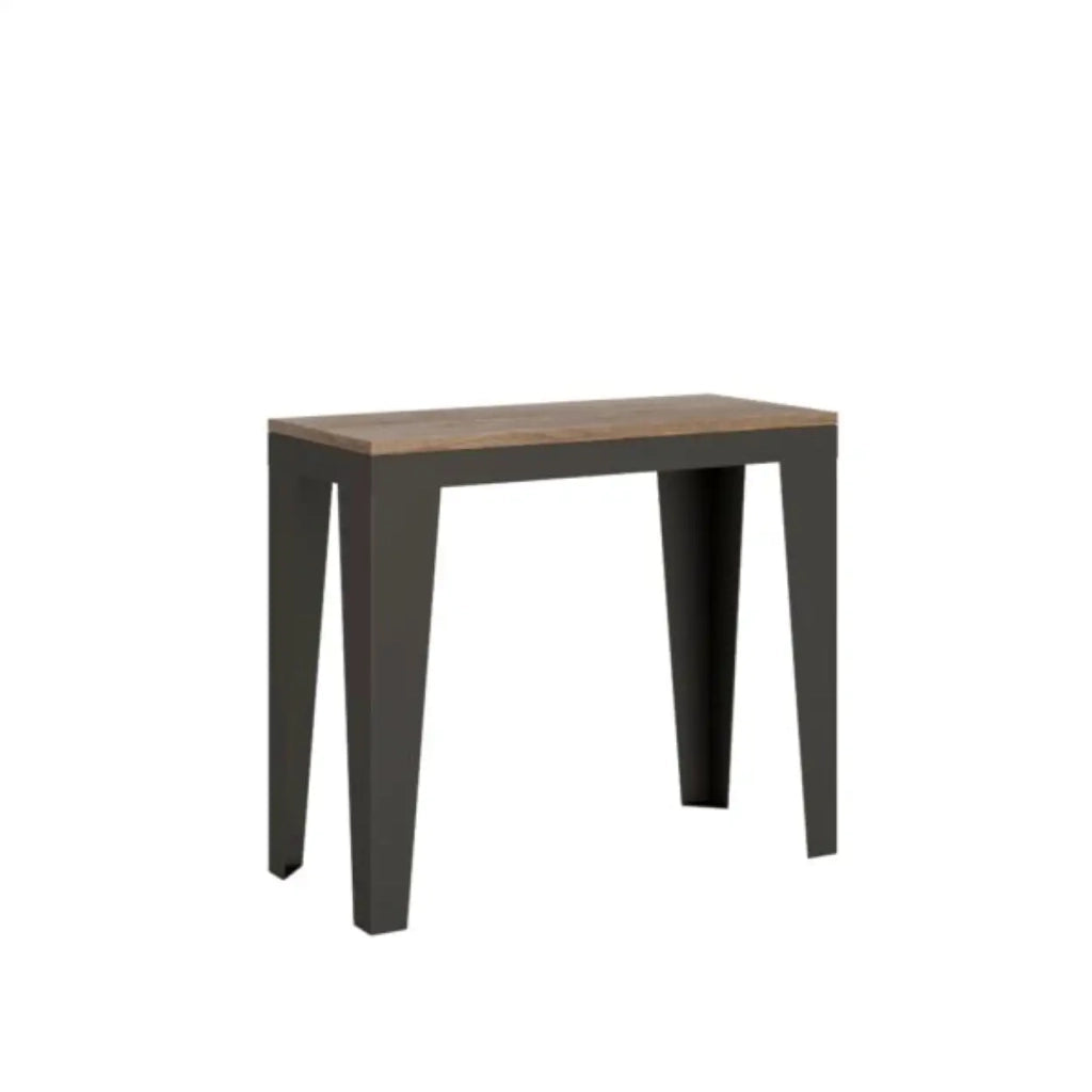 Consolle allungabile 90x40/300 cm Flame Evolution quercia natura telaio e gambe antracite