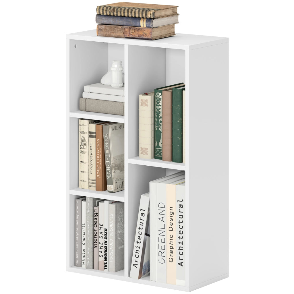 Libreria scaffale aperti 5 scomparti ¨C zephmum ¨C bianco 50x24x80cm