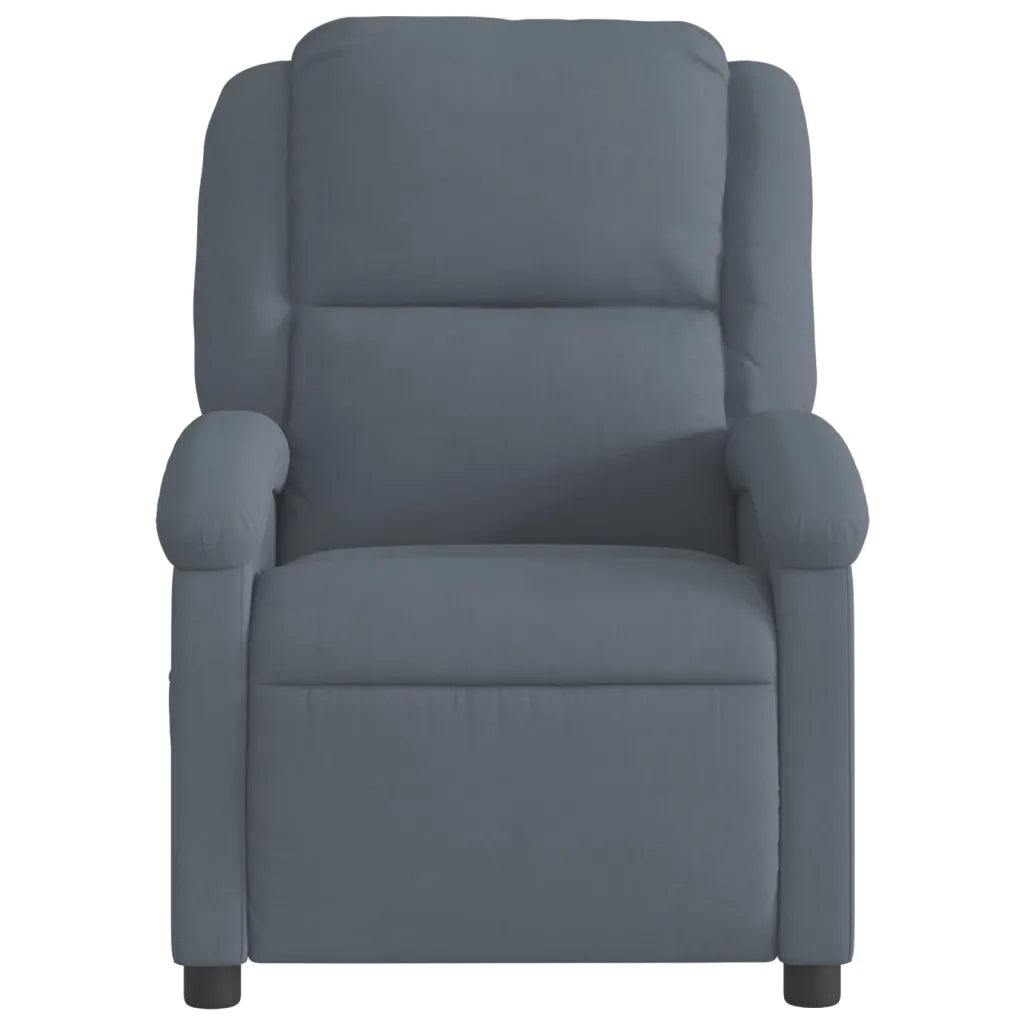 Divano Sedia-Poltrona Reclinabile Grigio Scuro in Velluto 644689