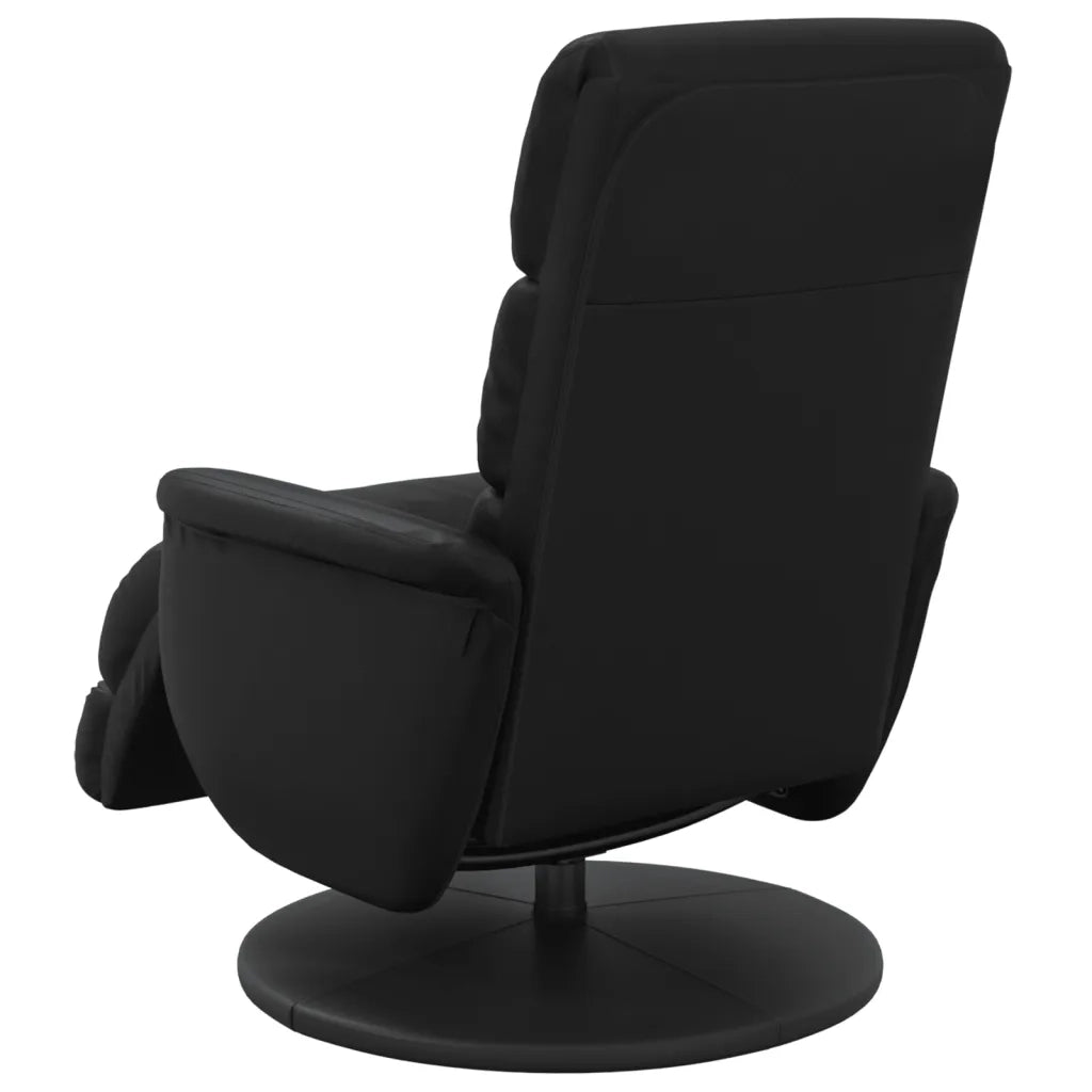Poltrona Reclinabile con Poggiapiedi Nera in Similpelle 356717