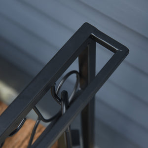 Portalegna Legnaia 75x30x60 cm in Acciaio con Attrezzi  Nero