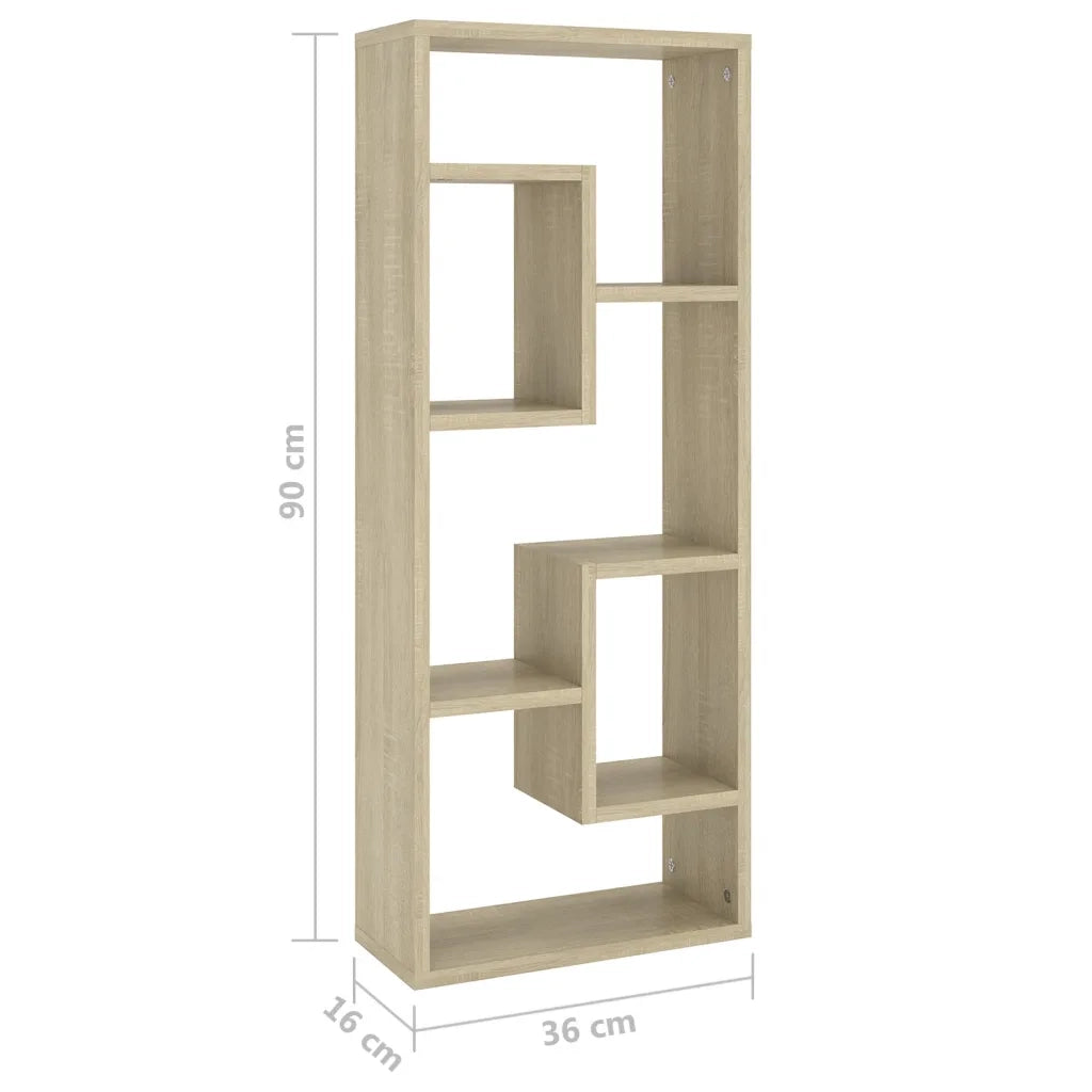 Scaffale a parete | Ripiano a parete | Mensola a parete Rovere Sonoma 36x16x90 cm Legno Multistrato