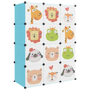 Scaffale Portaoggetti per Bambini con 12 Cubi Blu in PP CFW9181059