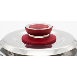 Coperchio Magico Antiodore Ø35 cm Ventur Magic in Acciaio Inox Pomolo in Bachelite Cooker Rosso
