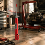 Hydraulic Long Pile Driver, 4 T Lifting Capacity, With Single Piston Pump And Flat Base, Manual Aerial Work Platform Jack With Handle, For Garage/shop Cranes, Engine Lifting Device, Red