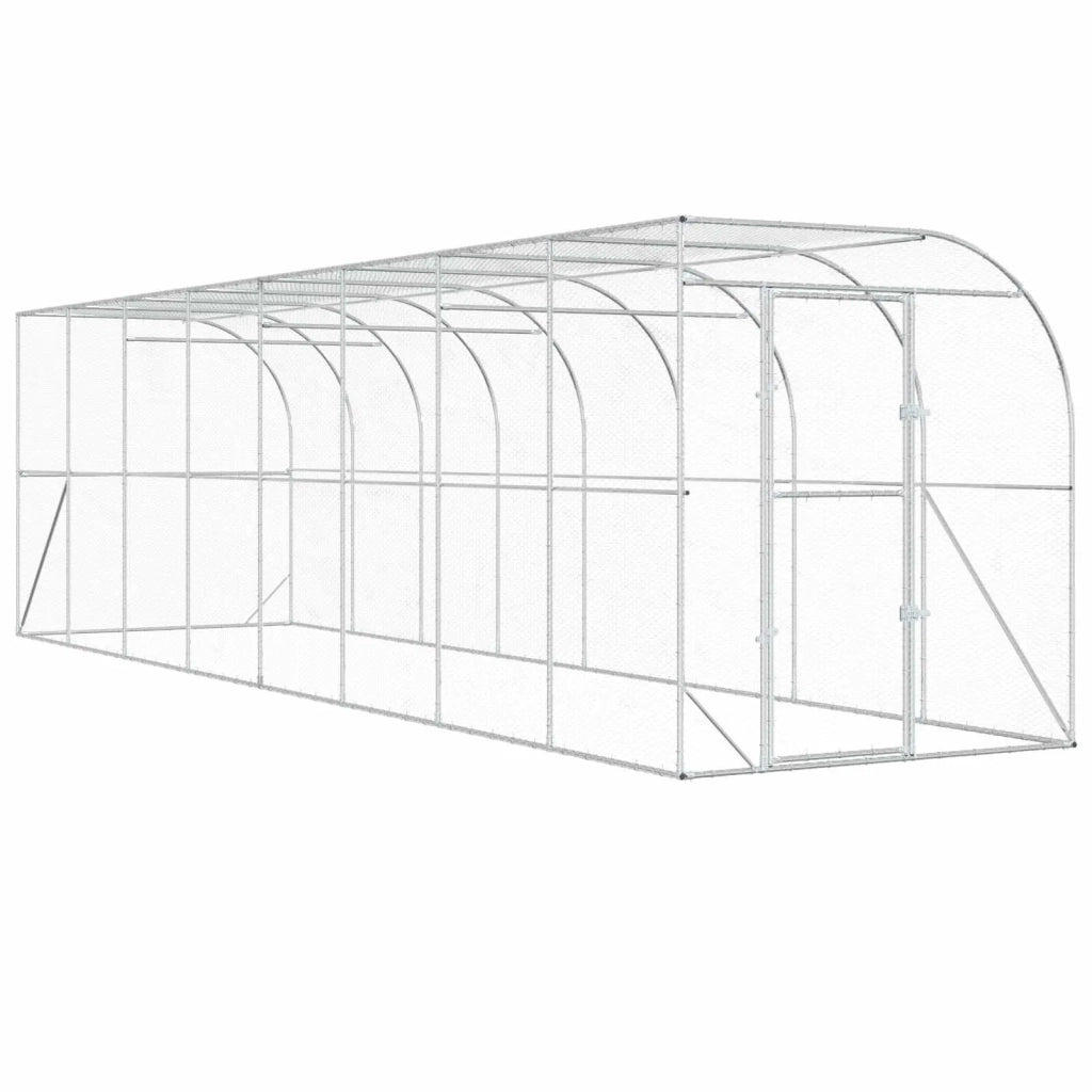 Gabbia per Polli Contro il Muro Argento 600 x 150 x 215 cm 3434733