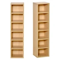 Scaffale Porta CD Set di 2 Pezzi con 6 ripiani 102 CD da Casa in Legno MDF 21 x 19.2 x 88.3cm Legno naturale