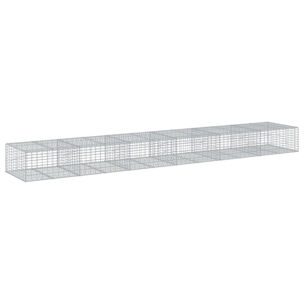 Cesto Gabbione con Copertura 600x100x50 cm in Ferro Zincato 3295183