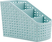 Cassa di archiviazione per ufficio, camera da letto, cucina, casa, in plastica, blu, 4 compartimenti