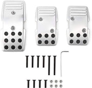 Set di Pedali Antiscivolo - Allestimento in Alluminio Leggero - Set a 3 Pezzi - Adatto per MT-auto - Migliora la Sicurezza di Guida - Migliora la Trazione - Pedali