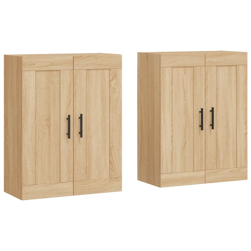 Armadietti a Parete 2 pz Rovere Sonoma in Legno Multistrato 3198044