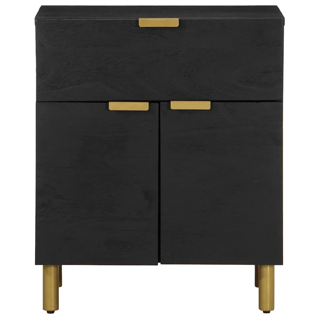 Comodino-Tavolino da notte Nero 50x33x60 cm in Legno Multistrato 317942