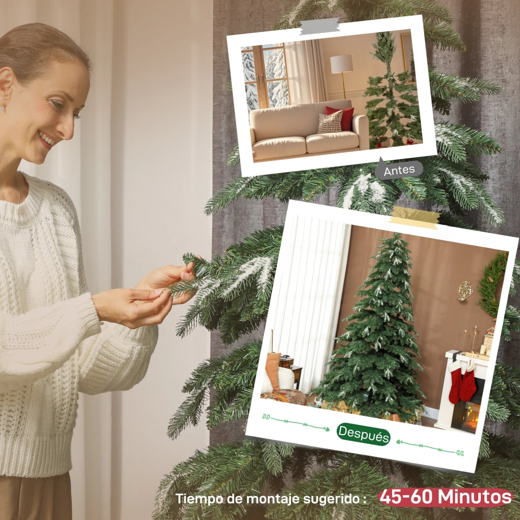 Albero di Natale Artificiale 210 cm ¨C Zephmum ¨C Effetto Neve Pieghevole