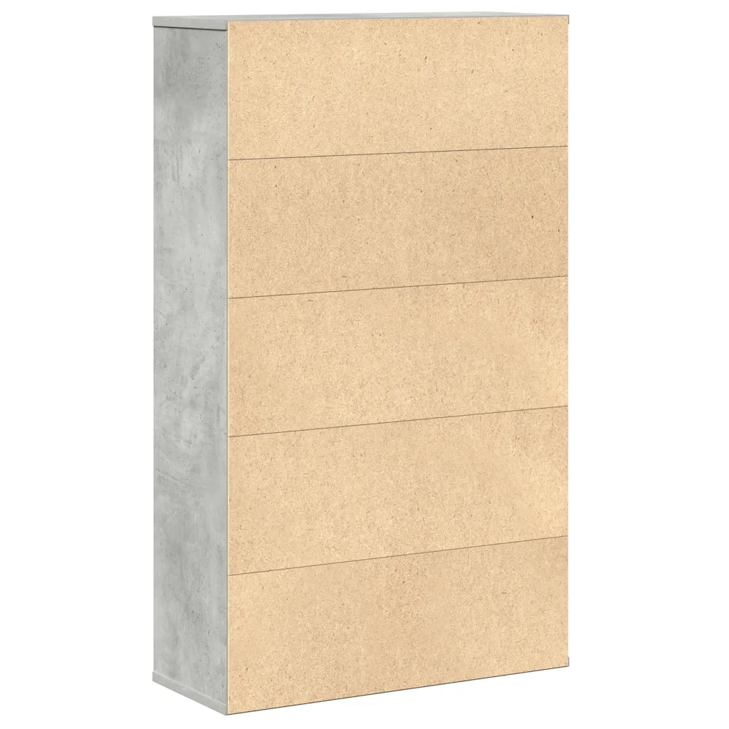 Libreria Grigio Cemento 60x24x101,5 cm in Legno Multistrato 860394