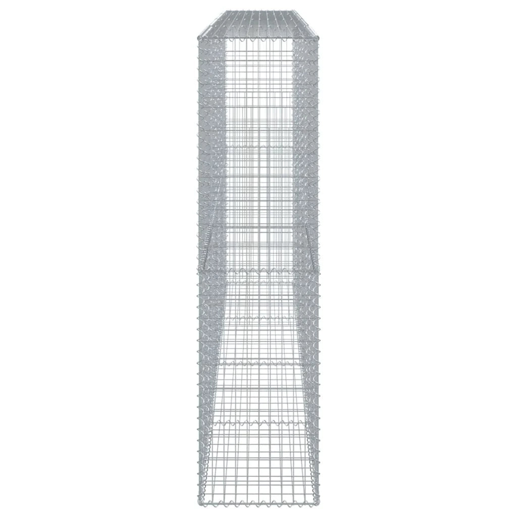 Gabbione recinto a gabbia muro di contenimento con coperchio 400 x 50 x 200 cm ferro zincato argento 02_0040165