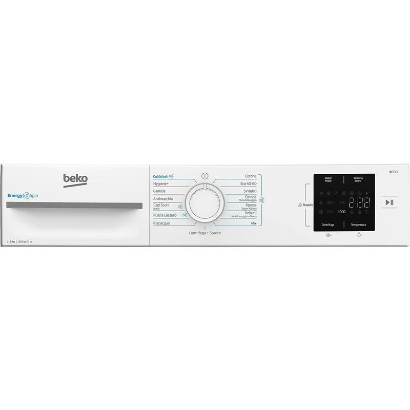 BEKO BMWRU3821W LAVATRICE A VAPORE CON CARICO FRONTALE, 15 PROGRAMMI, CAPACITÀ  8KG 1200G