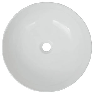 Lavandino Tondo in Ceramica Bianca 41,5x13,5 cm cod mxl 52589