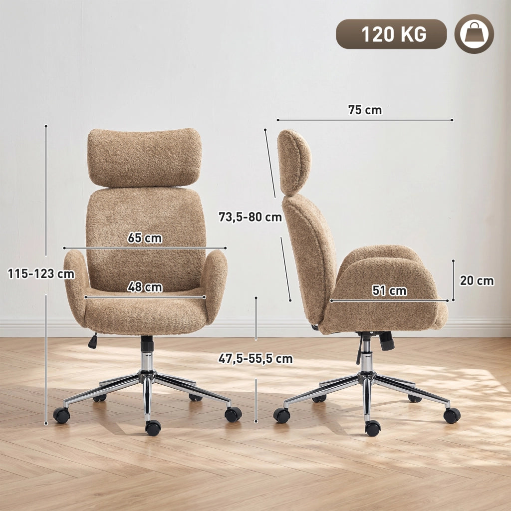 Sedia da ufficio ergonomica ¨C Xylo ¨C braccioli regolabili, marrone