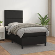 Giroletto a Molle con Materasso Nero 90x190 cm in Similpelle cod mxl 63506