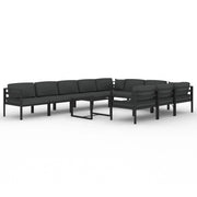 Set di mobili da giardino mobili da esterno 11 pezzi con cuscini alluminio antracite 02_0015284