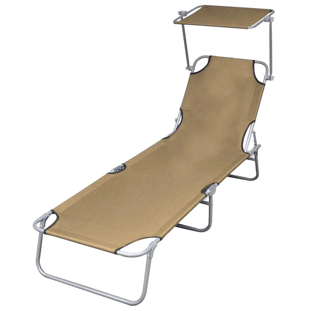 Lettino Prendisole Pieghevole con Baldacchino in Acciaio Talpa cod mxl 25445